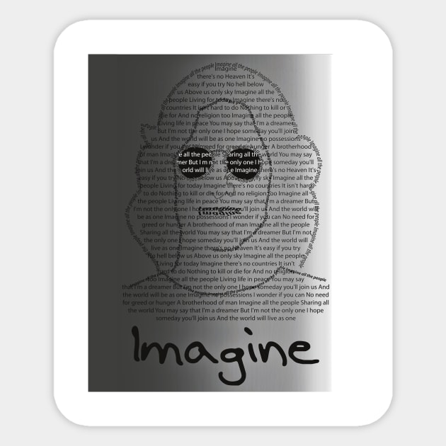 John Lennon - Imagine Sticker by StumpGraphix